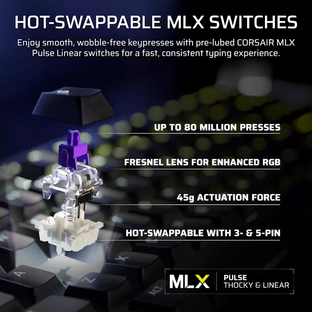 CORSAIR Galleon 100 SD MLX Pulse Switch RGB Siyah Gaming Klavye